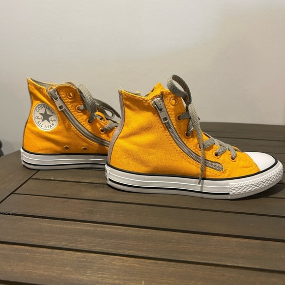 {Converse} Custom Chuck Taylor All Star Yellow High-Top Sneakers - Picture 1 of 5